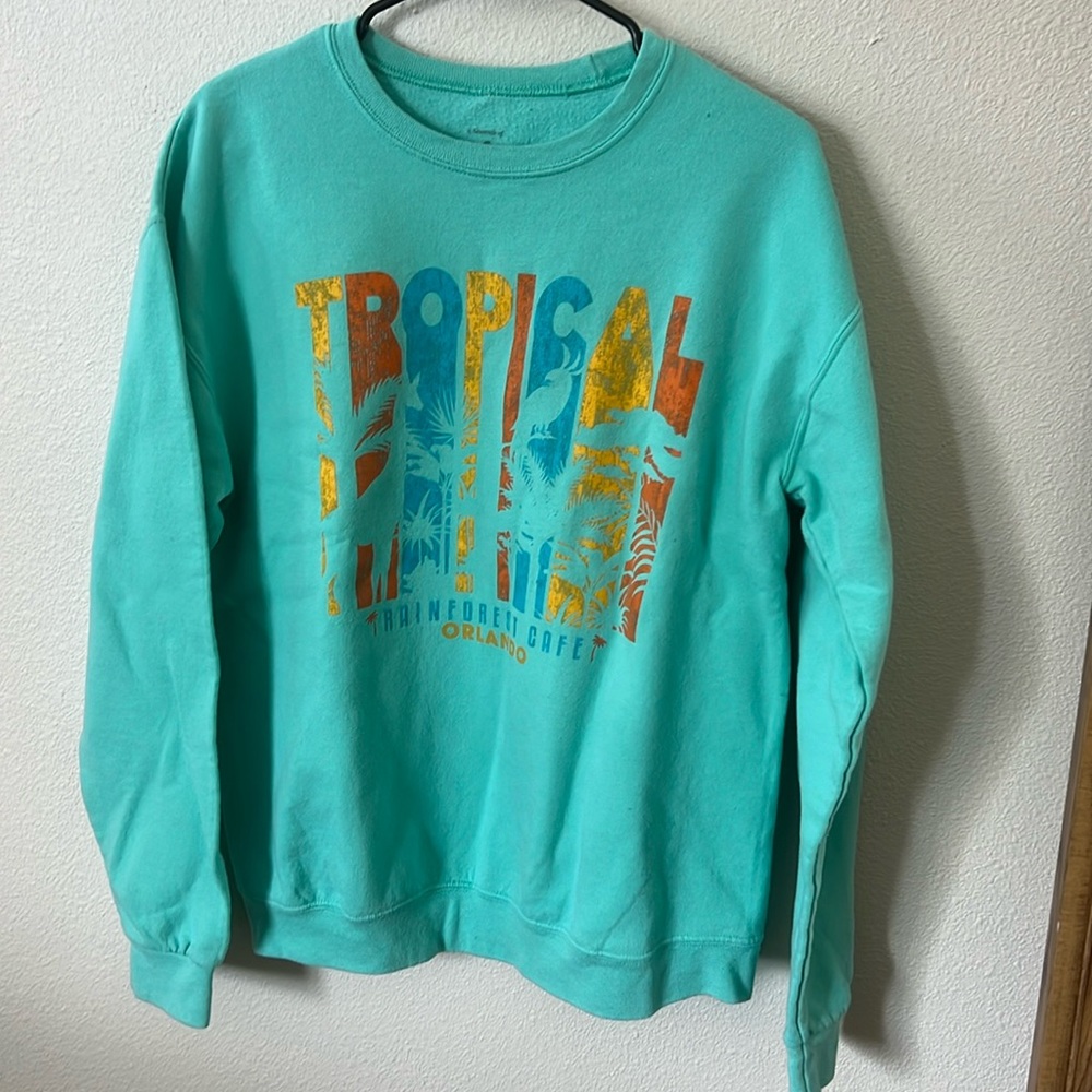 Rainforest Cafe Teal Green Orland Crewneck